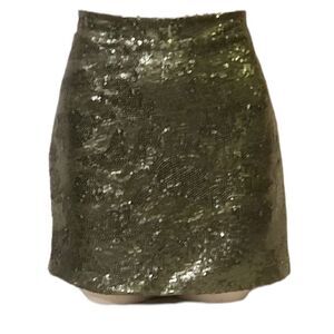 Shinestar Olive Green Sequined Skirt Size Small